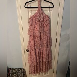 River island halter ruffle tiered dress